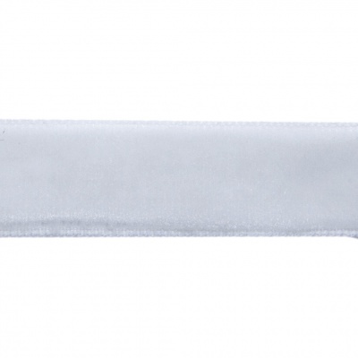 Лента бархатная нейлон, шир.12 мм, (упак. 45,7м), цв.01-белый - купить в Альметьевске. Цена: 457.61 руб.