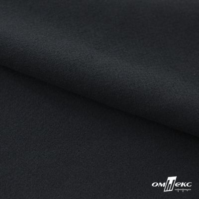 Трикотажное полотно "Капри" 100% полиэстр, 152см, 320 г/м2, чёрный, м - купить в Альметьевске. Цена 374 руб.