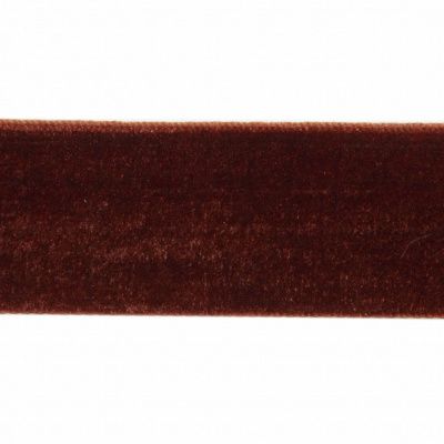 Лента бархатная нейлон, шир.25 мм, (упак. 45,7м), цв.120-шоколад - купить в Альметьевске. Цена: 981.09 руб.