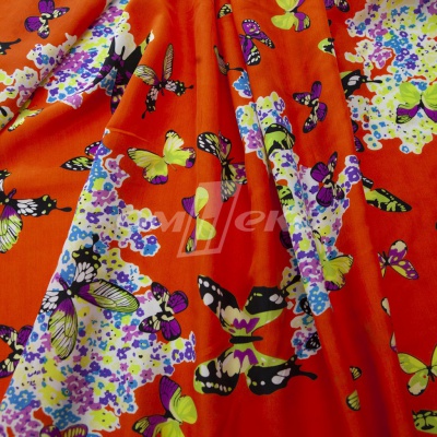 Плательная ткань "Софи" 7.1, 75 гр/м2, шир.150 см, принт бабочки - купить в Альметьевске. Цена 241.49 руб.