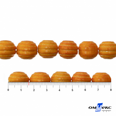 0309-Бусины деревянные "ОмТекс", 16 мм, упак.50+/-3шт, цв.003-оранжевый - купить в Альметьевске. Цена: 62.22 руб.