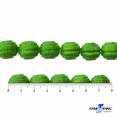 0309-Бусины деревянные "ОмТекс", 16 мм, упак.50+/-3шт, цв.019-зеленый - купить в Альметьевске. Цена: 62.22 руб.