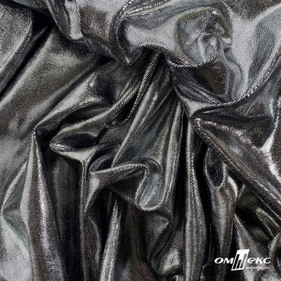 Трикотажное полотно голограмма, шир.140 см, #602 -чёрный/серебро - купить в Альметьевске. Цена 385.88 руб.