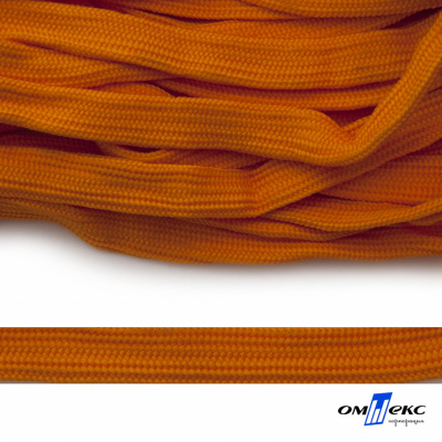 Шнур плетеный (плоский) d-12 мм, (уп.90+/-1м), 100% полиэстер, цв.267 - оранжевый - купить в Альметьевске. Цена: 8.62 руб.