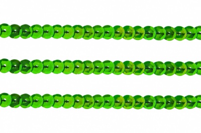 Пайетки "ОмТекс" на нитях, CREAM, 6 мм С / упак.73+/-1м, цв. 94 - зеленый - купить в Альметьевске. Цена: 297.48 руб.