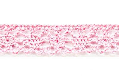 Тесьма кружевная 0621-1607, шир. 15 мм/уп. 20+/-1 м, цвет 096-розовый - купить в Альметьевске. Цена: 302.42 руб.