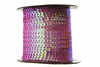Пайетки "ОмТекс" на нитях, CREAM, 6 мм С / упак.73+/-1м, цв. 89 - розовый - купить в Альметьевске. Цена: 468.37 руб.