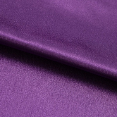 Поли креп-сатин 19-3536, 125 (+/-5) гр/м2, шир.150см, цвет фиолетовый - купить в Альметьевске. Цена 155.57 руб.