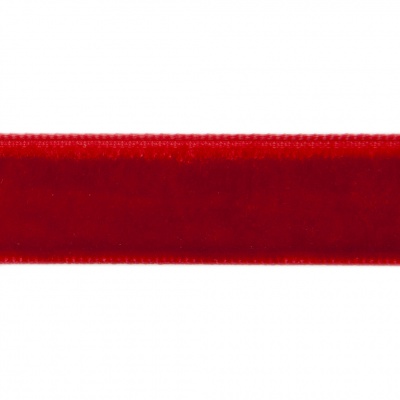 Лента бархатная нейлон, шир.12 мм, (упак. 45,7м), цв.45-красный - купить в Альметьевске. Цена: 392 руб.
