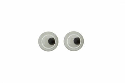 Глазки для игрушек, круглые, с бегающими зрачками, 3 мм/упак.100+/-5 шт, цв. -черно-белые - купить в Альметьевске. Цена: 25.40 руб.