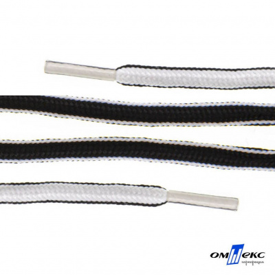 Шнурки #4-27, круглые 130 см, двухцветные (черно/белый) - купить в Альметьевске. Цена: 47.04 руб.