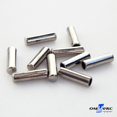 06033-Наконечник для шнура металл, отв. 4 мм, цв. никель - купить в Альметьевске. Цена: 6.08 руб.