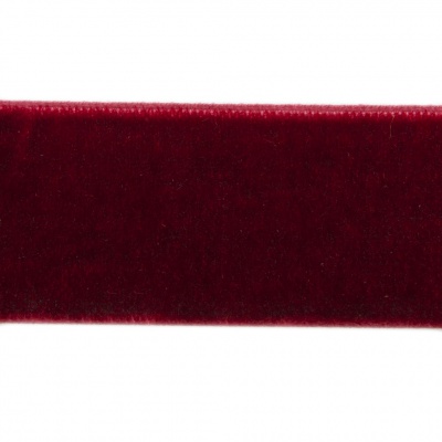 Лента бархатная нейлон, шир.25 мм, (упак. 45,7м), цв.240-бордо - купить в Альметьевске. Цена: 800.84 руб.