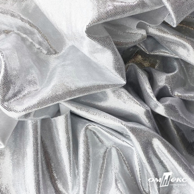 Трикотажное полотно голограмма, шир.140 см, #602 -белый/серебро - купить в Альметьевске. Цена 385.88 руб.