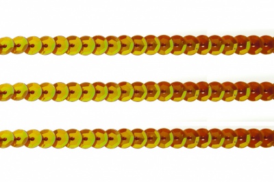 Пайетки "ОмТекс" на нитях, CREAM, 6 мм С / упак.73+/-1м, цв. 88 - оранжевый - купить в Альметьевске. Цена: 300.55 руб.
