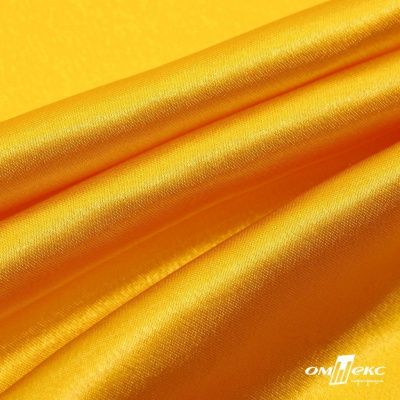 Поли креп-сатин 13-0859, 125 (+/-5) гр/м2, шир.150см, цвет жёлтый - купить в Альметьевске. Цена 155.57 руб.