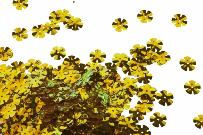 Пайетки "ОмТекс" россыпью,DOUBLE SIDED GOLD,цветок 14 мм/упак.50 гр, цв. 0460-золото - купить в Альметьевске. Цена: 80.93 руб.