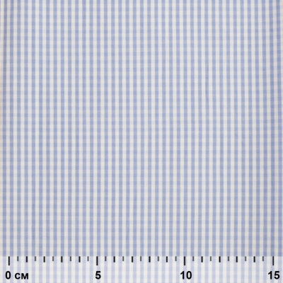 Ткань сорочечная Клетка Виши, 115 г/м2, 58% пэ,42% хл, шир.150 см, цв.2-голубой, (арт.111) - купить в Альметьевске. Цена 309.82 руб.