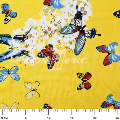 Плательная ткань "Софи" 7.2, 75 гр/м2, шир.150 см, принт бабочки - купить в Альметьевске. Цена 241.49 руб.