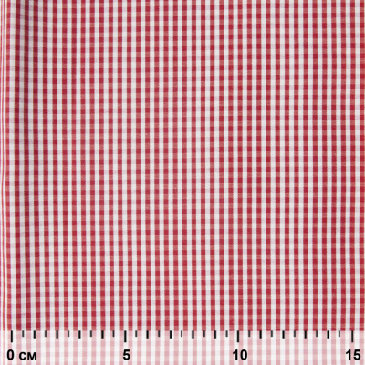 Ткань сорочечная Клетка Виши, 115 г/м2, 58% пэ,42% хл, шир.150 см, цв.5-красный, (арт.111) - купить в Альметьевске. Цена 306.69 руб.