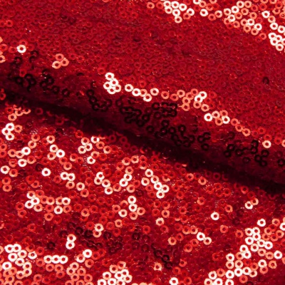 Сетка с пайетками №8, 188 гр/м2, шир.140см, цвет красный - купить в Альметьевске. Цена 433.60 руб.