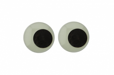 Глазки для игрушек, круглые, с бегающими зрачками, 24 мм/упак.50+/-2 шт, цв. -черно-белые - купить в Альметьевске. Цена: 60.32 руб.