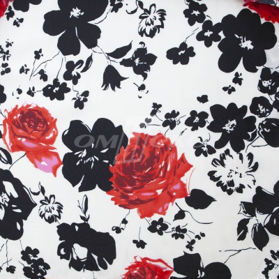 Плательная ткань "Фламенко" 22.1, 80 гр/м2, шир.150 см, принт растительный - купить в Альметьевске. Цена 239.03 руб.
