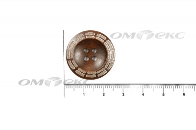 Пуговица деревянная круглая №53 (25мм) - купить в Альметьевске. Цена: 3.68 руб.