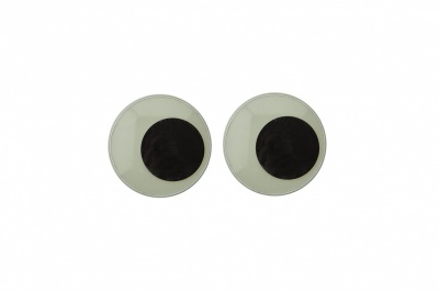 Глазки для игрушек, круглые, с бегающими зрачками, 15 мм/упак.50+/-2 шт, цв. -черно-белые - купить в Альметьевске. Цена: 46.92 руб.