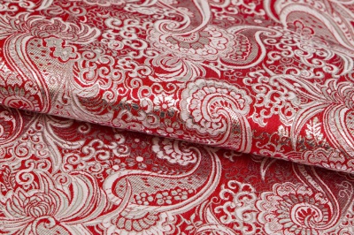 Ткань костюмная жаккард, 135 гр/м2, шир.150см, цвет красный№3 - купить в Альметьевске. Цена 441.94 руб.