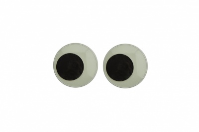 Глазки для игрушек, круглые, с бегающими зрачками, 12 мм/упак.50+/-2 шт, цв. -черно-белые - купить в Альметьевске. Цена: 38.32 руб.