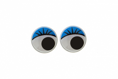 Глазки для игрушек, круглые, с бегающими зрачками, 8 мм/упак.50+/-2 шт, цв. -синий - купить в Альметьевске. Цена: 59.05 руб.