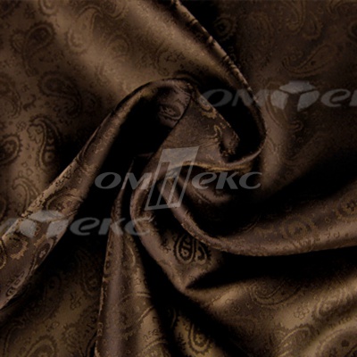Ткань подкладочная жаккард Р14098, 19-1217/коричневый, 85 г/м2, шир. 150 см, 230T - купить в Альметьевске. Цена 166.45 руб.