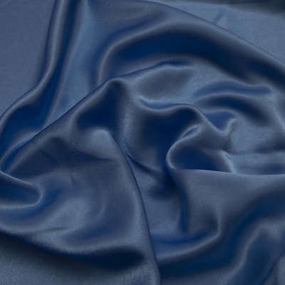 Поли креп-сатин 16-4132, 125 (+/-5) гр/м2, шир.150см, цвет голубой - купить в Альметьевске. Цена 155.57 руб.
