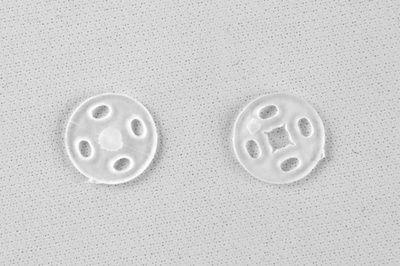 Кнопки пришивные пластиковые 10 мм, блистер 24шт, цв.-прозрачные - купить в Альметьевске. Цена: 48.41 руб.