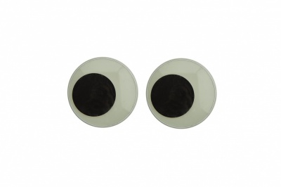 Глазки для игрушек, круглые, с бегающими зрачками, 18 мм/упак.50+/-2 шт, цв. -черно-белые - купить в Альметьевске. Цена: 41.81 руб.