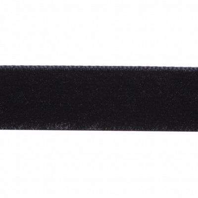 Лента бархатная нейлон, шир.12 мм, (упак. 45,7м), цв.03-черный - купить в Альметьевске. Цена: 448.27 руб.