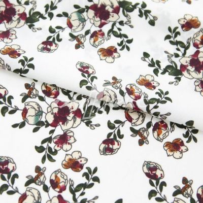 Плательная ткань "Фламенко" 23.1, 80 гр/м2, шир.150 см, принт растительный - купить в Альметьевске. Цена 264.56 руб.