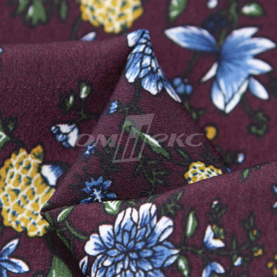 Плательная ткань "Фламенко" 4.1, 80 гр/м2, шир.150 см, принт растительный - купить в Альметьевске. Цена 259.21 руб.