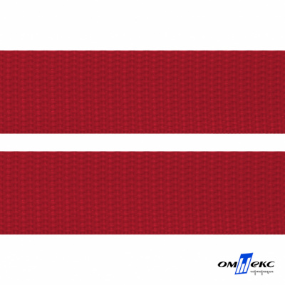 Красный- цв.171-Текстильная лента-стропа 550 гр/м2 ,100% пэ шир.30 мм (боб.50+/-1 м) - купить в Альметьевске. Цена: 475.36 руб.