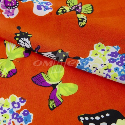 Плательная ткань "Софи" 7.1, 75 гр/м2, шир.150 см, принт бабочки - купить в Альметьевске. Цена 243.96 руб.