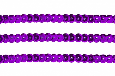 Пайетки "ОмТекс" на нитях, SILVER-BASE, 6 мм С / упак.73+/-1м, цв. 12 - фиолет - купить в Альметьевске. Цена: 300.55 руб.